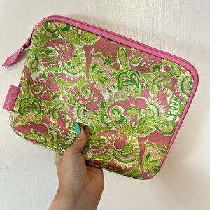 Lilly Pulitzer iPad Tablet Sleeve Case Zip Pink Green Floral Neoprene 8x10